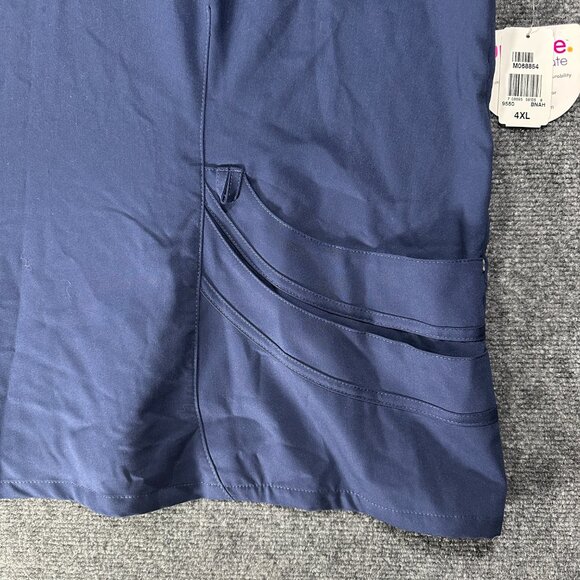 Urbane Ultimate Top Size 4XL Navy Blue Short Sleeve Pockets V Neck NEW - Picture 4 of 10